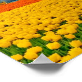 黄色のチューリップとスクールバス ポスター (角)