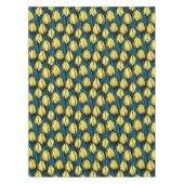 黄色のチューリップと青葉い テーブルクロス (正面)