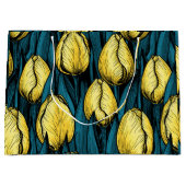 黄色のチューリップと青葉い ラージペーパーバッグ (正面)