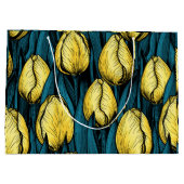 黄色のチューリップと青葉い ラージペーパーバッグ (裏面)