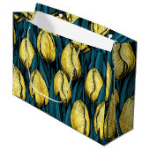 黄色のチューリップと青葉い ラージペーパーバッグ (正面アングル)