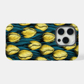 黄色のチューリップと青葉い iPhoneケース (裏面横)