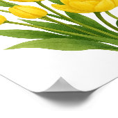 黄色のチューリップの絵 花の壁飾り ポスター (角)