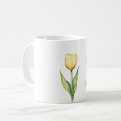 黄色のチューリップの花 コーヒーマグカップ (正面左)