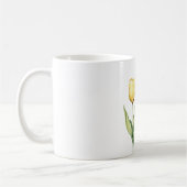 黄色のチューリップの花 コーヒーマグカップ (左)