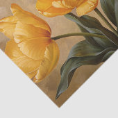 黄色のチューリップオン金ゴールド油絵画分離 薄葉紙 (詳細)