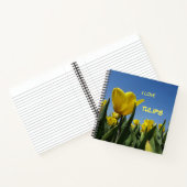 黄色のチューリップフィールド顧客。文字手帳 ノートブック (内部)