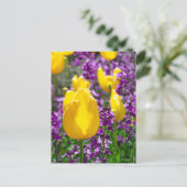 黄色のチューリップポストカード ポストカード (スタンド正面)