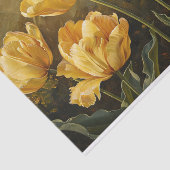 黄色のチューリップヴィンテージ油絵デコページ 薄葉紙 (詳細)