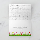 黄色のチューリップ付きブリック名日札 カード (内部)