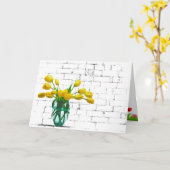 黄色のチューリップ付きブリック名日札 カード (黄色い花)
