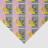 黄色のチューリップ水玉模様模様 薄葉紙 (詳細)