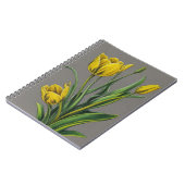 黄色のチューリップ水色の花 ノートブック (左側)