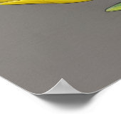 黄色のチューリップ水色の花 ポスター (角)