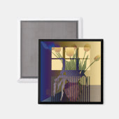 黄色のチューリップ磁石 マグネット (正面/裏面)