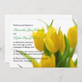 黄色のチューリップ結婚の発表 招待状 (正面/裏面)