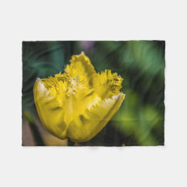 黄色のチューリップ フリースブランケット