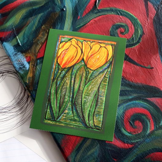 黄色のチューリップ ポストカード