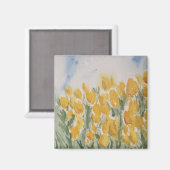 黄色のチューリップ マグネット (正面/裏面)