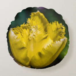 黄色のチューリップ ラウンドクッション