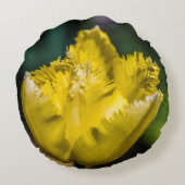 黄色のチューリップ ラウンドクッション (裏面)