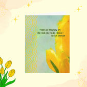 黄色のチューリップ 仲間と一生の友情を Blank Greeting Card カード