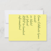 黄色のチューリップ 招待状 (裏面)