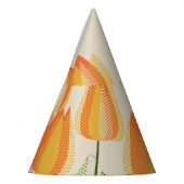 黄色のチューリップ：明るい春ヴィンテージ要素。 パーティーハット (左)