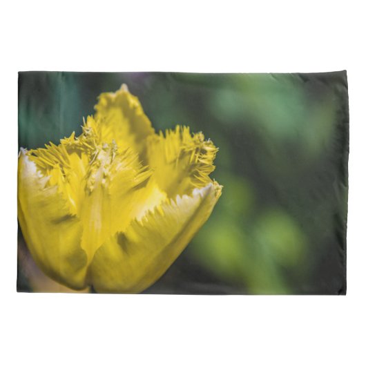 黄色のチューリップ 枕カバー (裏面)