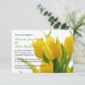 黄色のチューリップ – 3x5結婚の発表 招待状 (スタンド正面)