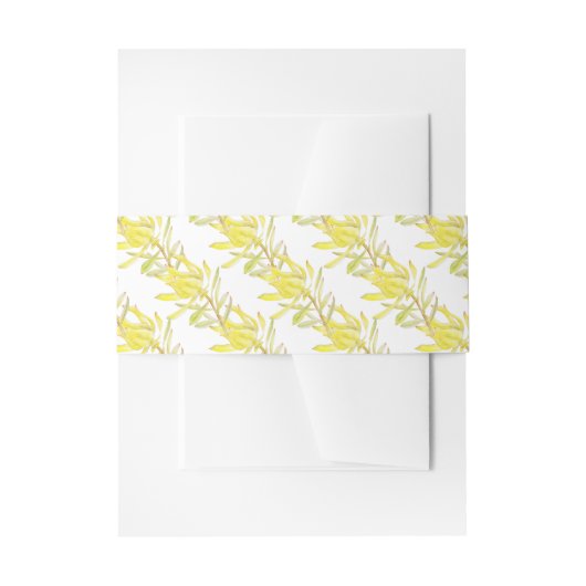 黄色のチューリップleucadendron水の色パターン（の模様が）ある 招待状ベリーバンド (正面例)