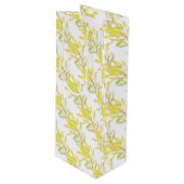 黄色のチューリップleucadendron水色 ワインギフトバッグ (正面アングル)