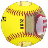 黄色のチーム名プレーヤー番号写真ソフトボール ソフトボール (正面)