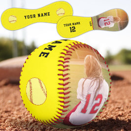 黄色のチーム名プレーヤー番号写真ソフトボール ソフトボール