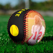 黄色のチーム名プレーヤー番号写真ソフトボール ソフトボール