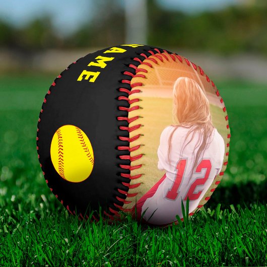 黄色のチーム名プレーヤー番号写真ソフトボール ソフトボール