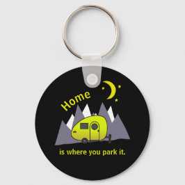 黄色のティアドロップキャンパボタンキーチェーン キーホルダー