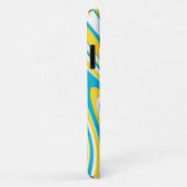 黄色のティール（緑がかった色）の色大理石のパターンの渦巻き抽象芸術 Case-Mate iPhoneケース (裏面/右)