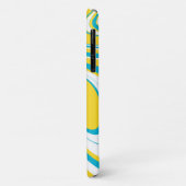 黄色のティール（緑がかった色）の色大理石のパターンの渦巻き抽象芸術 Case-Mate iPhoneケース (裏面/左)