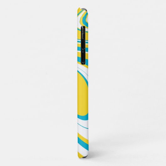 黄色のティール（緑がかった色）の色大理石のパターンの渦巻き抽象芸術 Case-Mate iPhoneケース (裏面/左)