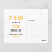 黄色のテキサス州カーリングのリボン日付を保存 ポストカード (裏面)