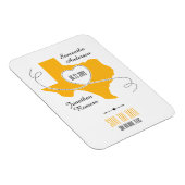 黄色のテキサス州カーリングのリボン日付を保存 マグネット (右側)