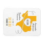 黄色のテキサス州カーリングのリボン日付を保存 マグネット (横)