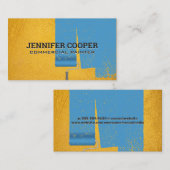 黄色のテクスチャ壁 |ロ絵を描ーラーブルー絵を描 名刺 (正面/裏面)