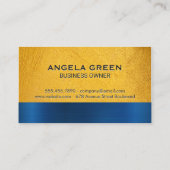 黄色のテクスチャ |メタリックテクスチャモノグラム 名刺 (裏面)