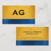 黄色のテクスチャ |メタリックテクスチャモノグラム 名刺 (正面/裏面)