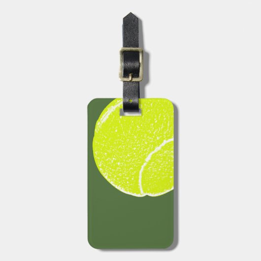 黄色のテニスボール ラゲッジタグ (正面縦)