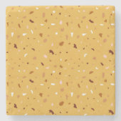 黄色のテラゾパターン ストーンコースター (正面)