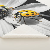 黄色のテンポウムシのカブトムシ白黒花 シェルパブランケット (3/4)