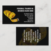 黄色のテープの測定パーソナルトレーナーの重量損失 名刺 (正面/裏面)